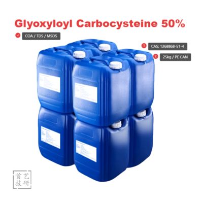 50% glyoxyloylcarbocysteïne glyoxyloylkeratine aminozuren en water